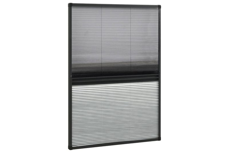 Plisserat insektsnät med jalusi för fönster 80x120 cm alumin - Grå - Friluftsutrustning - Myggnät & insektsnät - Myggskydd
