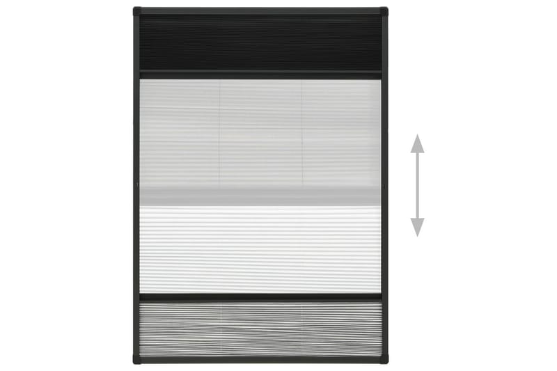 Plisserat insektsnät med jalusi för fönster 80x120 cm alumin - Grå - Friluftsutrustning - Myggnät & insektsnät - Myggskydd