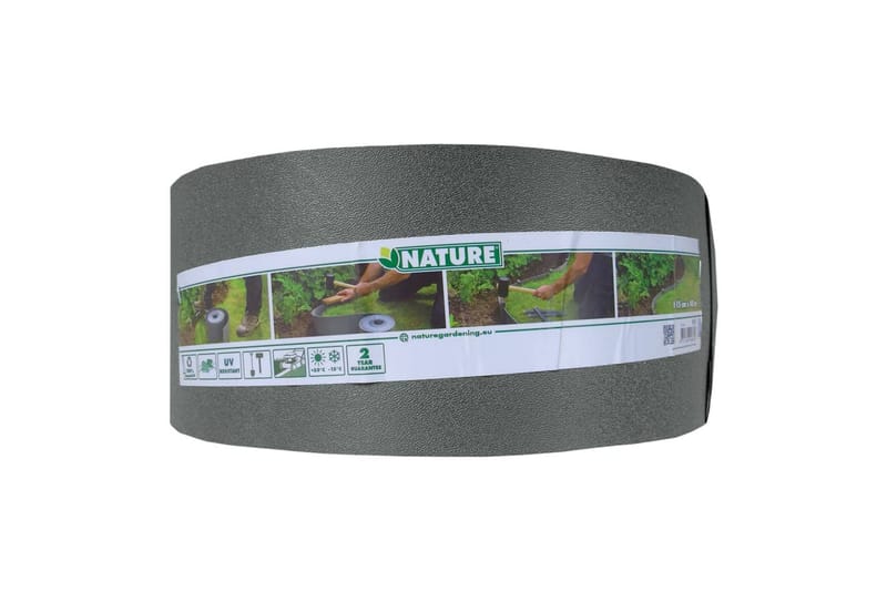 Nature Trädgårdskant 15 cm x 40 m x 3 mm grå - Grå - Trädgård & spabad - Trädgårdsskötsel - Odling - Växtstöd - Rabattkant