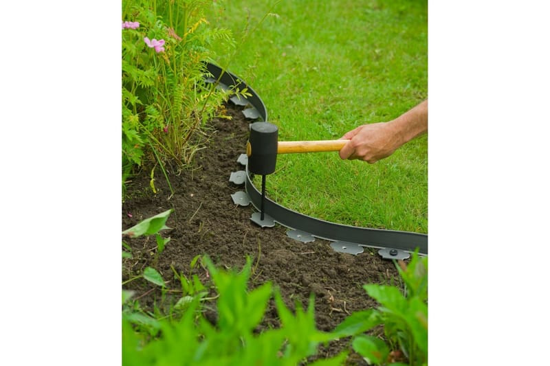 Nature Trädgårdskant 5 cm x 10 m grå - Grå - Rabattkant