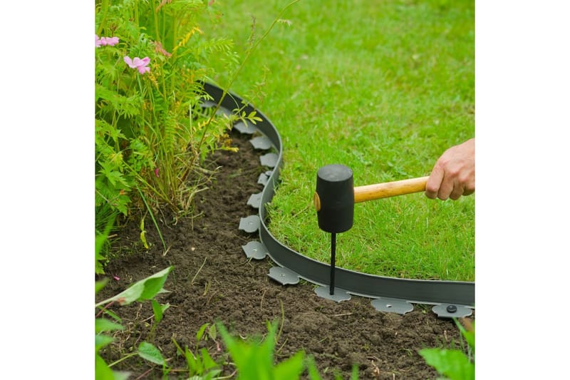 Nature Trädgårdskant 5 cm x 10 m grå - Grå - Rabattkant