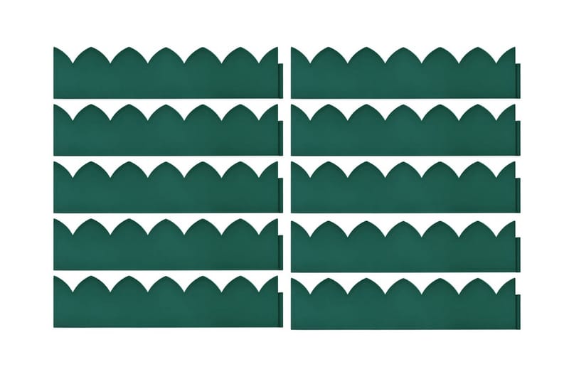 Rabattkant 10 st grön 65x15 cm PP - Grön - Rabattkant