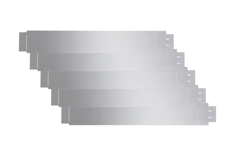 Rabattkant galvaniserat stål 100x14 cm set om 5 - Silver - Trädgård & spabad - Trädgårdsskötsel - Odling - Växtstöd - Rabattkant