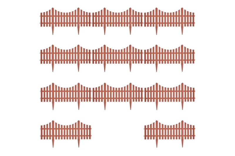Trädgårdskanter 17 st 10 m brun - Brun - Rabattkant