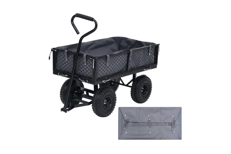 Innerfoder till trädgårdsvagn mörkgrå 86x46x22 cm tyg - Grå - Trädgård & spabad - Trädgårdsskötsel - Trädgårdsredskap & trädgårdsverktyg - Kärra & släp - Transportvagn & trädgårdsvagn