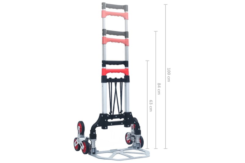 Hopfällbar trappkärra 70 kg aluminium silver - Trädgård & spabad - Trädgårdsskötsel - Trädgårdsredskap & trädgårdsverktyg - Kärra & släp - Paketkärra