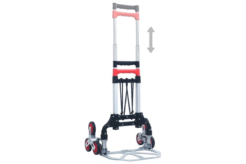 Hopfällbar trappkärra 70 kg aluminium silver - Trädgård & spabad - Trädgårdsskötsel - Trädgårdsredskap & trädgårdsverktyg - Kärra & släp - Paketkärra