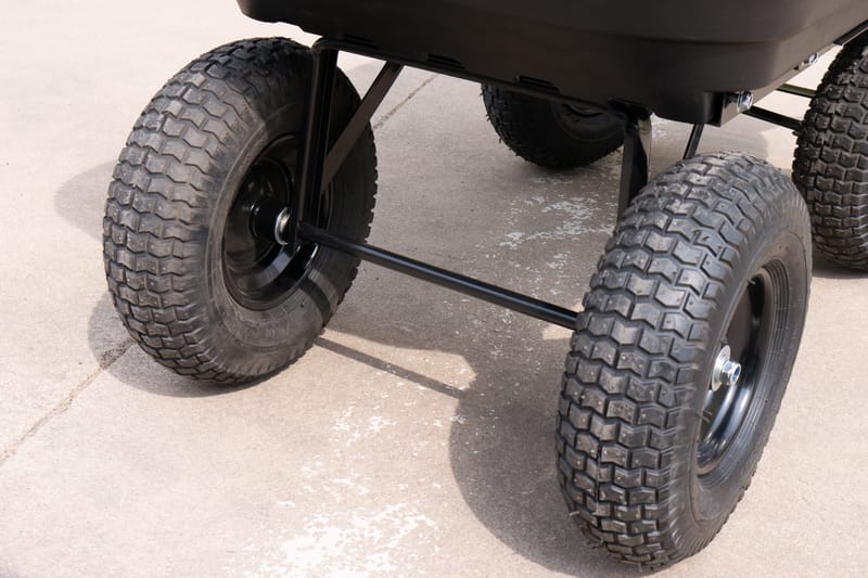 Tippbar trädgårdsvagn 125L | 350kg | Hållbar stålram | Svart - Trädgård & spabad - Trädgårdsskötsel - Trädgårdsredskap & trädgårdsverktyg - Kärra & släp - Transportvagn & trädgårdsvagn