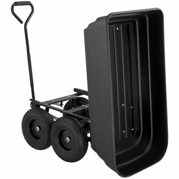 Tippbar trädgårdsvagn 125L | 350kg | Hållbar stålram | Svart - Trädgård & spabad - Trädgårdsskötsel - Trädgårdsredskap & trädgårdsverktyg - Kärra & släp - Transportvagn & trädgårdsvagn