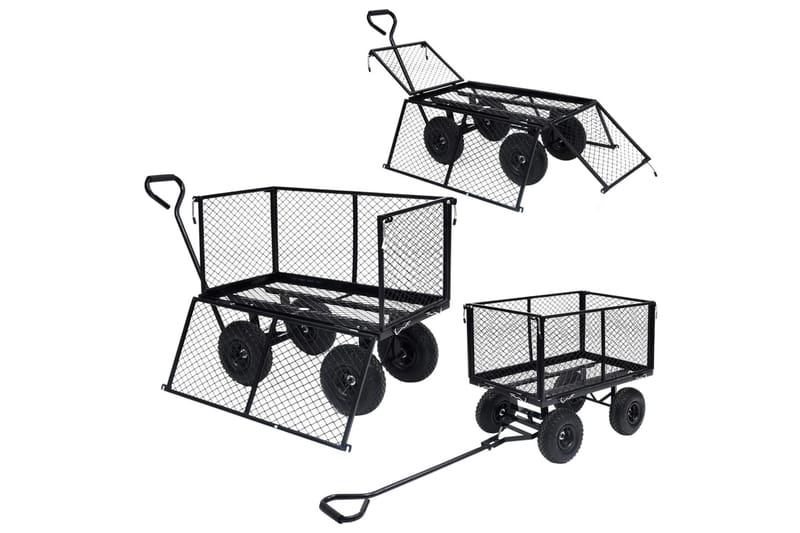 Trädgårdsvagn svart 350 kg - Transportvagn & trädgårdsvagn