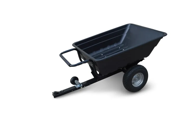 Transportvagn med tippfunktion | 300KG Lastkapacitet & terränghjul | Skjut & dragbar |  Svart, undefined