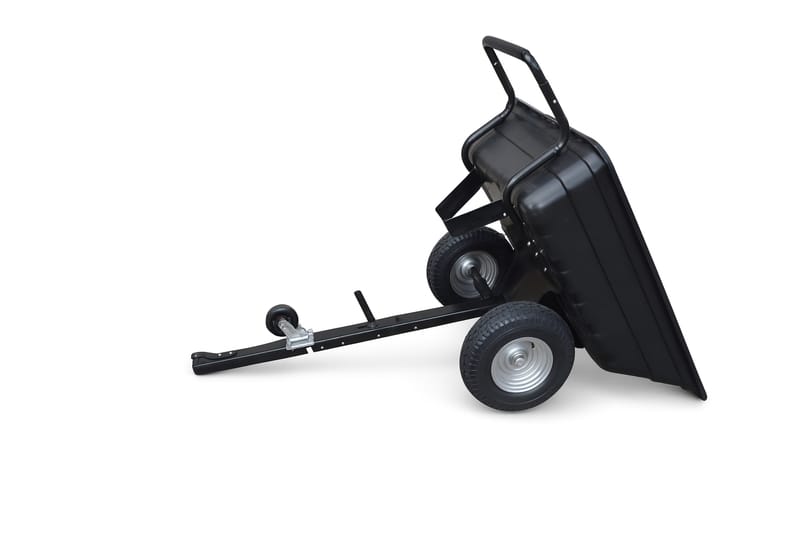 Transportvagn med tippfunktion | 300KG Lastkapacitet & terränghjul | Skjut & dragbar |  Svart - Trädgård & spabad - Trädgårdsskötsel - Trädgårdsredskap & trädgårdsverktyg - Kärra & släp - ATV-vagn