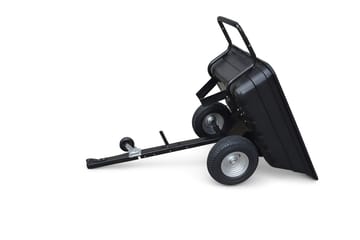 Transportvagn med tippfunktion | 300KG Lastkapacitet & terränghjul | Skjut & dragbar |  Svart - Trädgård & spabad - Trädgårdsskötsel - Trädgårdsredskap & trädgårdsverktyg - Kärra & släp - ATV-vagn