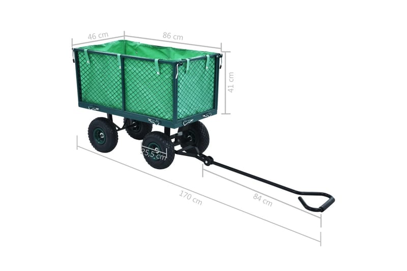 Trädgårdsvagn grön 350 kg - Trädgård & spabad - Trädgårdsskötsel - Trädgårdsredskap & trädgårdsverktyg - Kärra & släp - Transportvagn & trädgårdsvagn