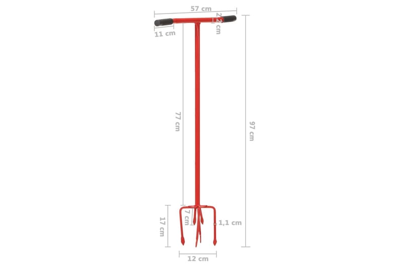 Handkultivator röd stål - Handkultivator