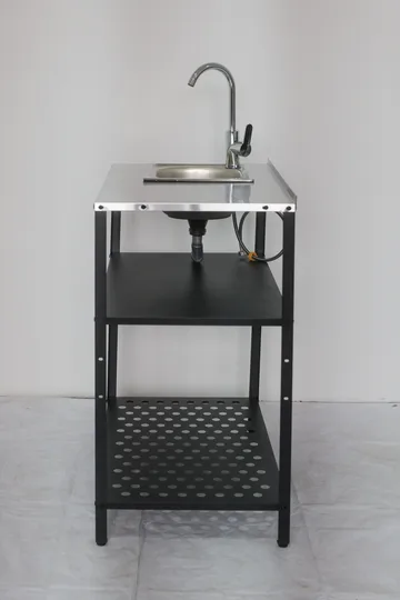 Tvättställ i galvaniserat stål med handfat & kran | Utomhus | 80×50×90 cm - Trädgård & spabad - Trädgårdsskötsel - Trädgårdsredskap & trädgårdsverktyg - Trädgårdsstäd