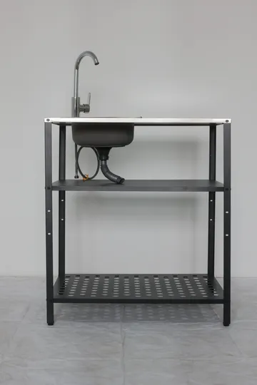 Tvättställ i galvaniserat stål med handfat & kran | Utomhus | 80×50×90 cm - Trädgård & spabad - Trädgårdsskötsel - Trädgårdsredskap & trädgårdsverktyg - Trädgårdsstäd