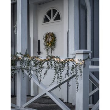 Barr Krans med belysning 35 cm - grön med naturfärgad rosett - Trädgård & spabad - Trädgårdsskötsel - Växter & plantor - Prydnadsväxter - Dörrkransar