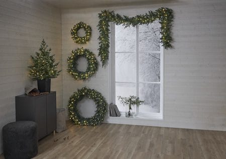 Greyland Krans med belysning 55 cm - grågrön - Trädgård & spabad - Trädgårdsskötsel - Växter & plantor - Prydnadsväxter - Dörrkransar