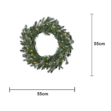 Greyland Krans med belysning 55 cm - grågrön - Trädgård & spabad - Trädgårdsskötsel - Växter & plantor - Prydnadsväxter - Dörrkransar