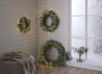 Greyland Krans med belysning 55 cm - grågrön - Trädgård & spabad - Trädgårdsskötsel - Växter & plantor - Prydnadsväxter - Dörrkransar