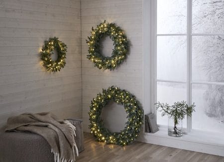 Greyland Krans med belysning 55 cm - grågrön - Trädgård & spabad - Trädgårdsskötsel - Växter & plantor - Prydnadsväxter - Dörrkransar