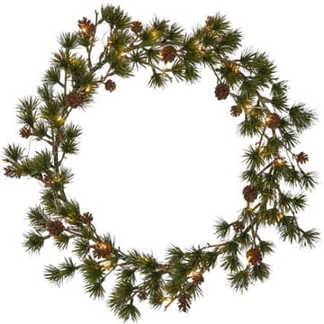 Larix Krans med belysning 40 cm - grön med bruna kottar - Trädgård & spabad - Trädgårdsskötsel - Växter & plantor - Prydnadsväxter - Dörrkransar