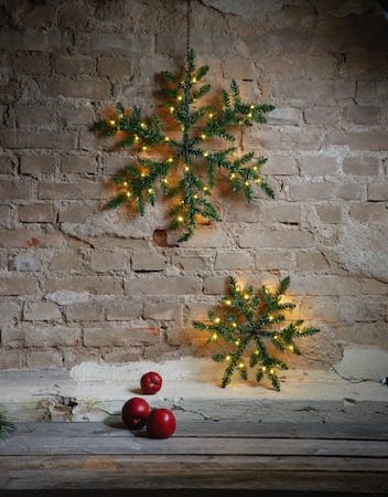 Snowflake Krans med belysning 40 cm - Grön - Trädgård & spabad - Trädgårdsskötsel - Växter & plantor - Prydnadsväxter - Dörrkransar