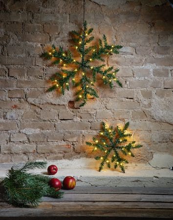 Snowflake Krans med belysning 40 cm - Grön - Trädgård & spabad - Trädgårdsskötsel - Växter & plantor - Prydnadsväxter - Dörrkransar