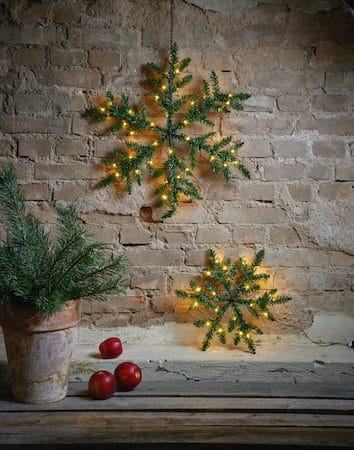 Snowflake Krans med belysning 40 cm - Grön - Trädgård & spabad - Trädgårdsskötsel - Växter & plantor - Prydnadsväxter - Dörrkransar