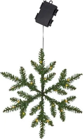Snowflake Krans med belysning 40 cm, Grön