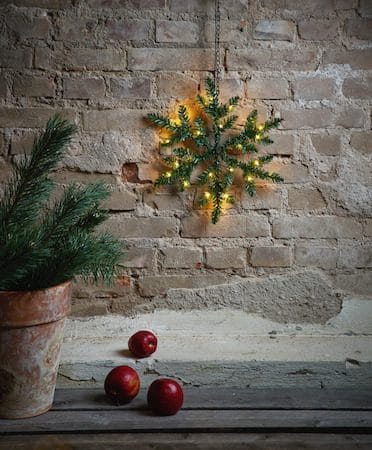 Snowflake Krans med belysning 40 cm - Grön - Trädgård & spabad - Trädgårdsskötsel - Växter & plantor - Prydnadsväxter - Dörrkransar