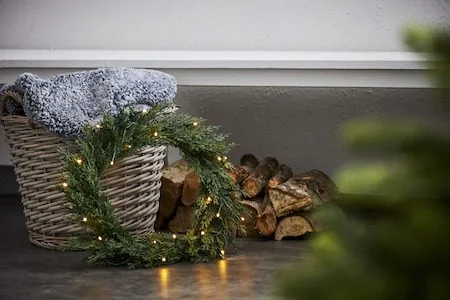 Thuja Krans med belysning 40 cm, Grön