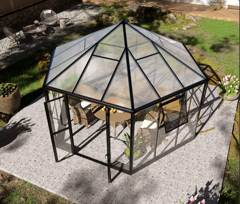 Gazebo 12,7m² | Stort premiumväxthus| Stormgaranti | 4 mm säkerhetsglas - Trädgård & spabad - Trädgårdsskötsel - Växthus