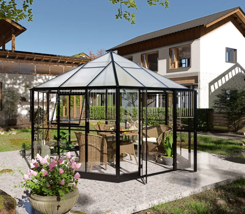 Gazebo 12,7m² | Stort premiumväxthus| Stormgaranti | 4 mm säkerhetsglas - Trädgård & spabad - Trädgårdsskötsel - Växthus