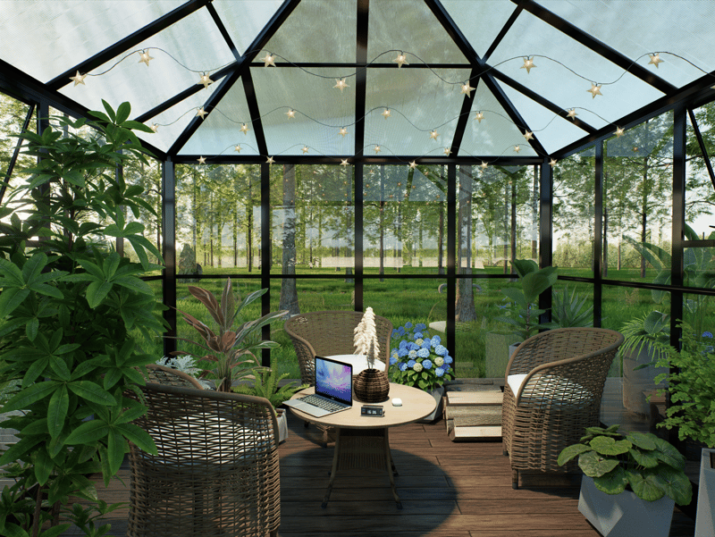 Gazebo 8,1m² | Kvadratiskt premiumväxthus | 4 mm säkerhetsglas | 5 års stormgaranti - Trädgård & spabad - Trädgårdsskötsel - Växthus