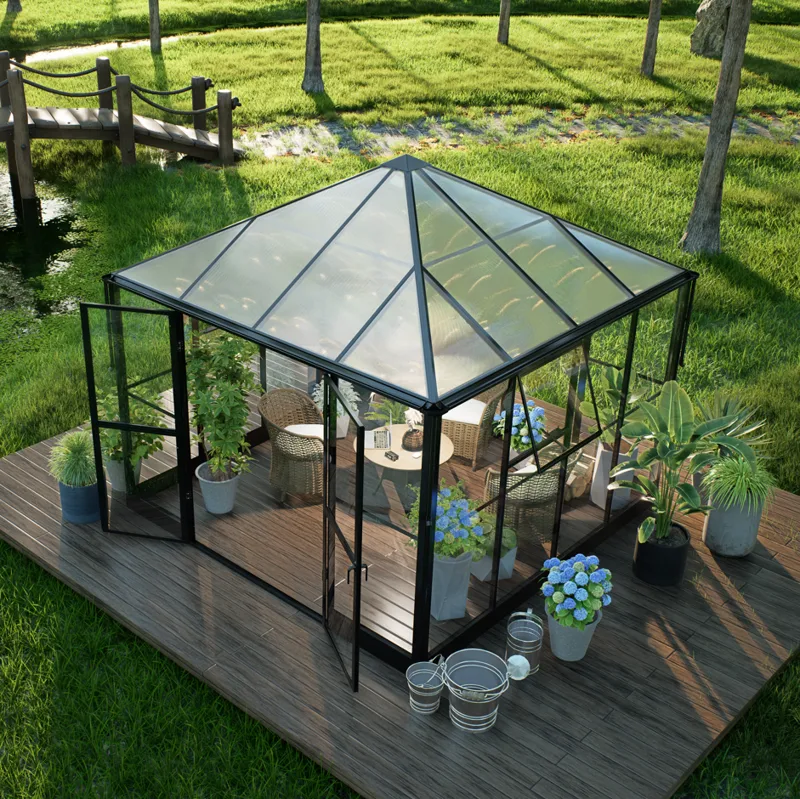Gazebo 8,1m² | Kvadratiskt premiumväxthus | 4 mm säkerhetsglas | 5 års stormgaranti, undefined