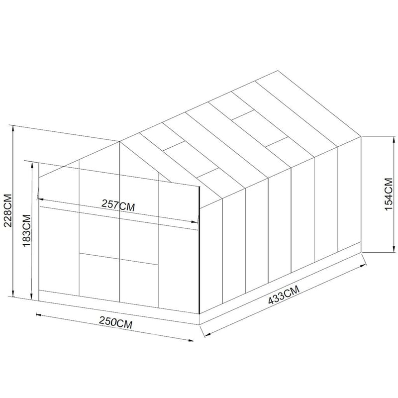 Glasväxthus 11,1m² | 4mm säkerhetsglas | 5 års stormgaranti | Svart - Trädgård & spabad - Trädgårdsskötsel - Växthus