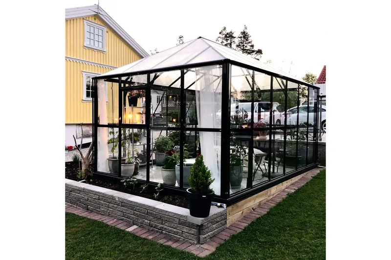 Glasväxthus 13m² | 4mm säkerhetsglas | Marvell | 5 års stormgaranti - Antracit - Trädgård & spabad - Trädgårdsskötsel - Växthus