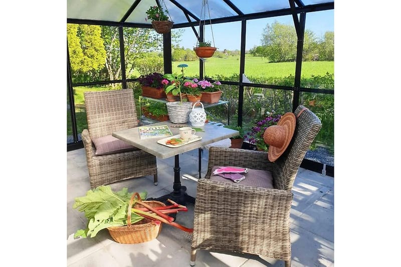 Glasväxthus 13m² | 4mm säkerhetsglas | Marvell | 5 års stormgaranti - Antracit - Trädgård & spabad - Trädgårdsskötsel - Växthus