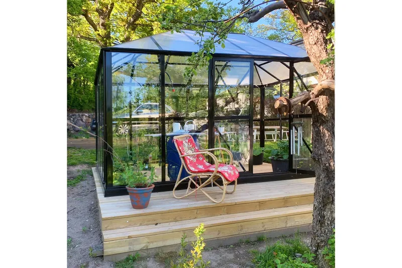 Glasväxthus 13m² | 4mm säkerhetsglas | Marvell | 5 års stormgaranti - Antracit - Trädgård & spabad - Trädgårdsskötsel - Växthus