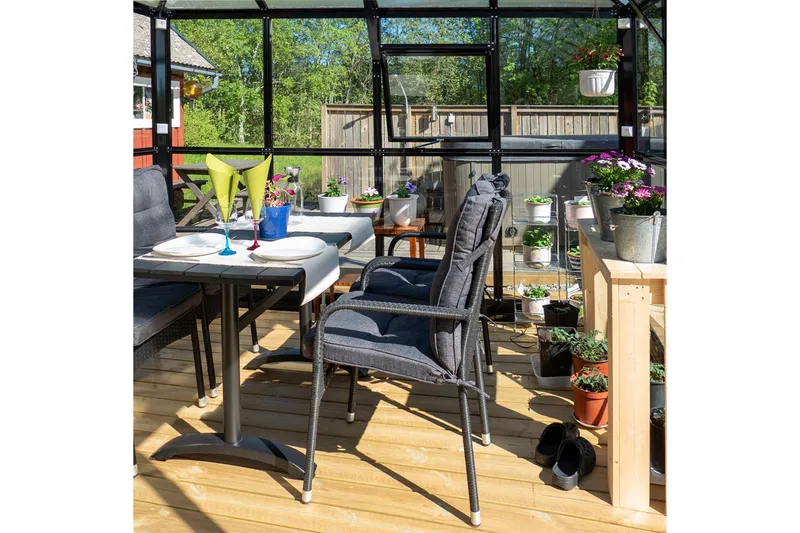 Glasväxthus 13m² | 4mm säkerhetsglas | Marvell | 5 års stormgaranti - Antracit - Trädgård & spabad - Trädgårdsskötsel - Växthus