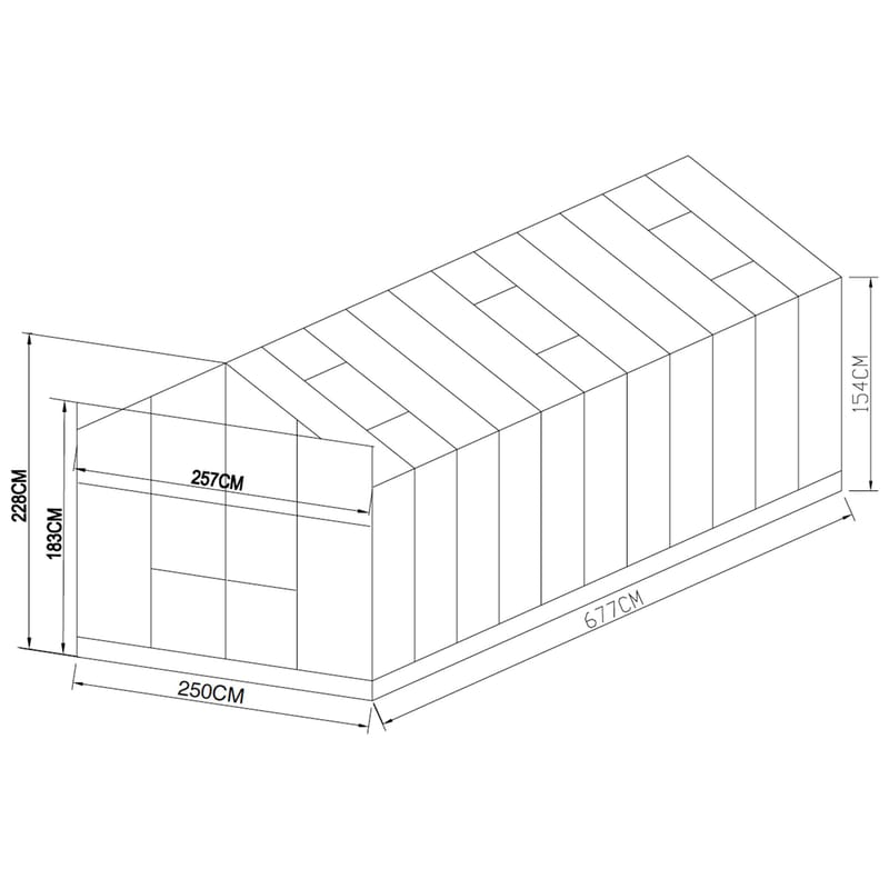 Glasväxthus 17,5 m² | 5 års stormgaranti | 4mm säkerhetsglas | Svart - Trädgård & spabad - Trädgårdsskötsel - Växthus