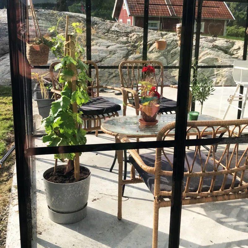 Glasväxthus 19m² | 5 års stormgaranti | 4mm säkerhetsglas | Svart - Trädgård & spabad - Trädgårdsskötsel - Växthus