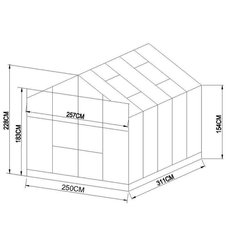 Glasväxthus 8,0m² | 5 års stormgaranti | 4mm säkerhetsglas | Svart - Trädgård & spabad - Trädgårdsskötsel - Växthus