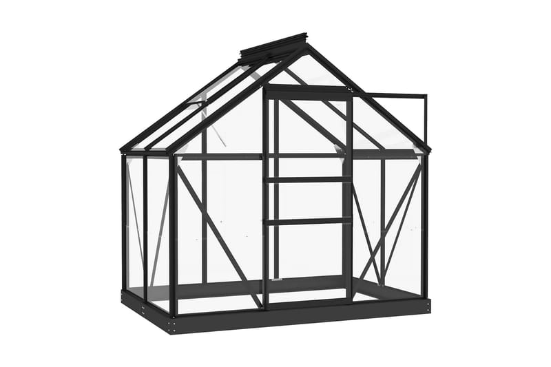 Glasväxthus antracit 155x103x191 cm aluminium - Grå - Trädgård & spabad - Trädgårdsskötsel - Växthus