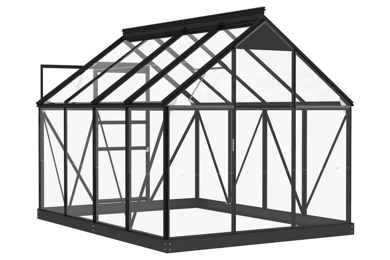 Glasväxthus antracit 155x200,5x191 cm aluminium - Grå - Trädgård & spabad - Trädgårdsskötsel - Växthus