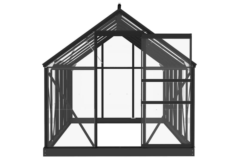 Glasväxthus antracit 155x298x191 cm aluminium - Grå - Trädgård & spabad - Trädgårdsskötsel - Växthus