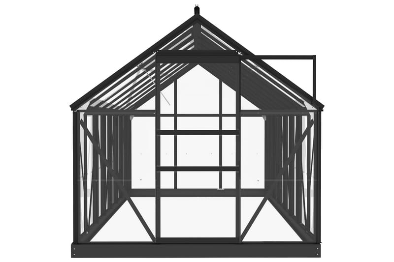 Glasväxthus antracit 155x395,5x191 cm aluminium - Grå - Växthus - Fristående växthus