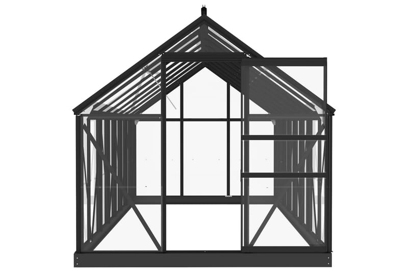 Glasväxthus antracit 155x395,5x191 cm aluminium - Grå - Trädgård & spabad - Trädgårdsskötsel - Växthus